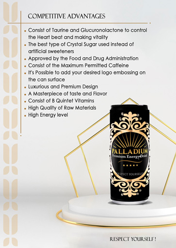 Gold luxury energy drink